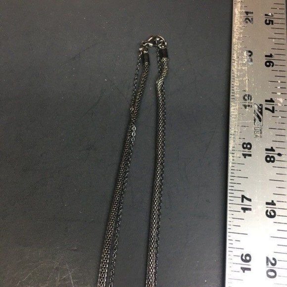 Iridescent Purple Multistrand Necklace Long Faceted Silver Mesh Chain Retro - Picture 9 of 9